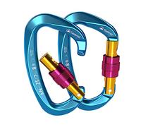 CAMNAL -Carabiner, UIAA Certified Climbing Carabiner [25KN] High Performance Carabiner with Screw Cap for Climbing, Working in the Air, Parachuting, Hammock Construction, Azure Blue