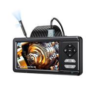 Camnoon 1080P Sewer Inspection Camera Industrial Endoscope Dual Lens 5 Inch IPS Screen Monitor Borescope Camera with LED Fill Light 16.4FT Semi-rigid Cable IP67 Waterproof Split Screen