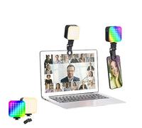 Camnoon LED Fill Light Clip-on Pocket RGB Video Light 2500K-9000K Dimmable Built-in Battery with Screen Clip for Vlog Selfie Live Streaming Video Conference Lighting