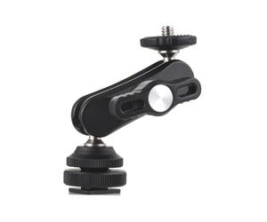Camnoon Mini Cool Ballhead Multi-Function Double Ball Dead Adapter with Cold Shoe Mount & 1/4 Inch Screw for DSLR Camera Camcorder Microphone