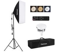 Camnoon Softbox Lighting Kit, Studio Photography Kit with 85W 2800K-5700K Bi-Color Temperature LED Light, 1x19.7x27.5in Softbox, 1x2M Light Stand, Carrying Bag for Studio Portrait/Photo/Video