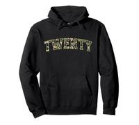 Camo 20th Birthday Camourflage Varsity Text 20 Year Old Pullover Hoodie
