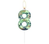 Camo 8th Birthday Candles Number 8 Candle Army Themed Topper Cake Candles Camo Happy 8th Birthday Party Cake Decorations for Boys Birthday Hunting Camouflage Motif Graduation Party