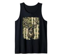 Camo American Flag Camouflage Buck Deer Hunting Patriotic Tank Top