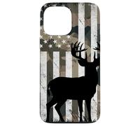 Camo American Flag Deer Elk Buck Hunting USA for Hunter Case for iPhone 13 Pro Max