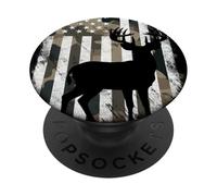 Camo American Flag Deer Elk Buck Hunting USA for Hunter PopSockets Adhesive PopGrip