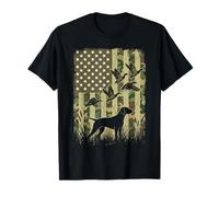Camo American Flag Duck Hunting Dog Patriotic Hunter T-Shirt