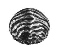Camo American Flag Printed Bathing Cap, Dual Layer Hair Protector, Elastic Hair Cover For Washing Face, 10.6in/27cm