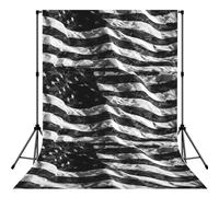 Camo American Flag Printed Portrait Backdrop, Non Reflective Polyester Screen, Smooth Background for Recording