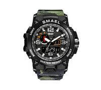 (Camo ArmyGreen) Men Sports Watches Dual Display Analog Digital LED Electronic Quartz Wristwatches Waterproof Swimming Military Watch