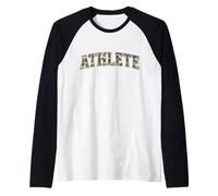 Camo Athlete Camourflage Varsity Text Fathers Day Raglan Baseball Tee