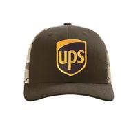 Camo Back Brown United Parcel Service Official Style Color Embroidered Patch Front Snapback Khaki Brown Baseball Cap Hat Richardson Camo112PM