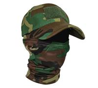 Camo Baseball Cap with Balaclava Face Mask, Breathable Fishing Hat | 65% Polyester & 35% Cotton Blend, Cool Weather Coverage, Fishing, Hiking, Cycling, Running, Camping