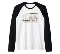 Camo Best Husband Ever Camourflage USA Flag Fathers Day Raglan Baseball Tee