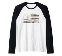 Camo Boxing Camourflage USA Flag Boxer Coach Raglan Baseball Tee
