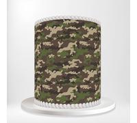 Camo Camouflage Military Army Soldier Pattern Wrap Around Print A4 Edible Paper Icing Sheet Cake Topper Side Ribbon Border Decor for Personalised Themed Decorations