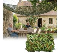 Camo Camouflage Netting Cover for Hunting Blind, Breathable Sun Shade Mesh Cloth 60% UV Block Waterproof Outdoor Garden Patio Camo Net Sunscreen Awning Canopy(Green,7x15(m))