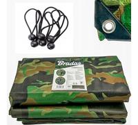 Camo Camouflage Tarpaulin Heavy Duty Waterproof Cover Tarp Sheet 90GSM FREE 4 BUNGEE (5m x 5m)