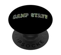 Camo CAMP STAFF Summer Campground Host Trainer Team Besties PopSockets Adhesive PopGrip