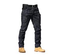 Camo Cargo Trousers for Men - Combat Work Pants Slim Fit Cargo Pants Stretch Overalls Outdoor Hiking Pant Training Fishing Pants Lightweight Tracksuit Bottoms Smart Joggers Straight Flat-Front Pants