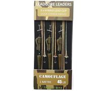 Camo Carp Leadcore Leaders Hybrid Lead clips QC or Ring Swivel Ready Tied (Quick Change swivel)