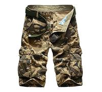 Camo Casual Shorts for Men, Summer Fashion Camo Combat Shorts, Camouflage Printed Breathable Comfort Cargo Pants with Multiple Pockets, Elasticated Waist Straight Tube Casual Pants