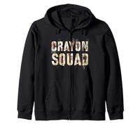 Camo CRAYON SQUAD Eater Proud Corp Military I Hate Sand Gag Zip Hoodie