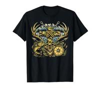 Camo Deer Fish Compass Mountain Outdoor Graphic Value Graphic T-Shirt, Men, Black, XL