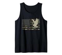 Camo Eagle Camourflage USA Flag Hunter Tank Top