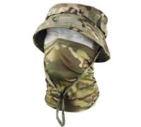 Camo Face Mask & Wide-Brim Foldable Boonie Outdoor Hat Set | Breathable Boonie Hat & Face Cover Set, Lightweight, Breathable, Shapeable Brim, Smooth Ice Silk Polyester