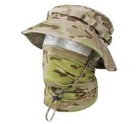 Camo Face Mask & Wide-Brim Foldable Boonie Outdoor Hat Set | Breathable Boonie Hat & Face Cover Set, Lightweight, Breathable, Shapeable Brim, Smooth Ice Silk Polyester