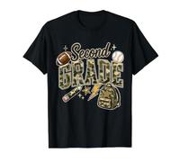Camo Football Teacher Boys Back to School 2nd Second Grade Value Graphic T-Shirt, Men, Black, M