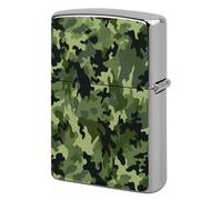 Camo Green Metal Lighter Case, Funny Lighter Cover Double-Side Print Vintage Cool Lighters Sleeve Lighters Accessories for Zippo Men Dad Husband Collect