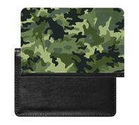 Camo Green Passport Holder Cover Passport Cover Protector Essentials with Credit Card Slots Slim Travel Wallet Covers Documents Organizer Protector for Man&Women