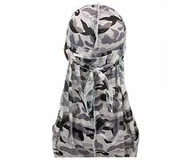 Camo Head Wrap Unisex Satin Silk Bandana Hat Durag Rag Tail Headwrap Skull Turban Headwear for Sleeping