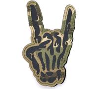 Camo IRR Morale Patch Skeleton Hand Rock Salute Devil Horns Military Hook and Loop Army Airsoft Badge