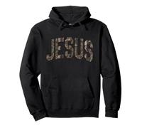 Camo Jesus King Christian God Praise Aesthetic Son Brother Pullover Hoodie