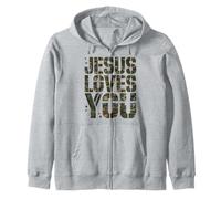 Camo Jesus Love You Funny Christian God Save Son Boy Toddler Zip Hoodie