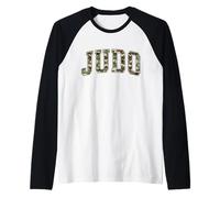 Camo Judo Camourflage Varsity Text Coach Raglan Baseball Tee