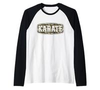 Camo Karate Camourflage Badge Coach Raglan Baseball Tee