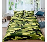 Camo King Size Duvet Cover Sets Military Theme Bedding Set, 3D Print Ultra Soft Microfiber Quilt Cover 220x230cm Comforter Covers with Zippe and 2 Pillowcases A-29