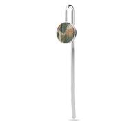 Camo Knit Pattern Sage Green Boho Stainless Steel Metal Book Mark Marker, Bookmarks Page Holder with Crystal Glass for School Reader Office Supplies