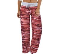 Camo Lounge Pants Women Leopard Print Wide Leg Trousers Women Wide Leg Joggers Wide Leg Yoga Pants for Women Lounging Wide Legged Trousers Sweatpants Ladies Wide Leg Jogging Bottoms Plus Size Red 5XL