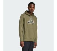 adidas Men's CAMO MODERN LOGO GRAPHIC HOODIE, olive strata, S