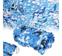 Camo Net Ocean Blue Camouflage Netting, Sunshade Camo Mesh netting 1x5m 2x8m 3x7.5m 4x12m 7x11m 9x18m Camouflage Net for Camping Shelters Balcony Privacy Protective Screens(11x17m)