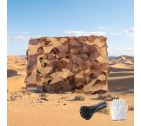 Camo Netting for Hunting 2m 3m 4m 5m 6m 7m 8m 9m 10m Desert Camouflage Netting, Garden Sunscreen Nets, Military Reinforced Net Hide for Hunting And Shooting(W3xH15m)