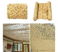 Camo Netting Mesh Nets, Bulk Roll Camouflage Net with Nylon Ropes, Camo Tarp Sunshade Net for Camping Shooting Car Cover Theme Party Decoration Photography Outdoor Kids Den(Sand color,8x20m)