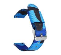 Camo Nylon Strap 18/20/22/24mm Quick Release Camouflage Men Canvas Military Replace Bracelet Watch Band Accessories, Blue Camo 01, 20mm