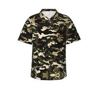 Camo Print Men's Hawaiian Shirt,Casual Summer Shirts,Tropical Beach Vacation Essentials