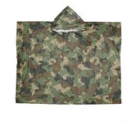 Camo Rain Waterproof Motorcycle Raincoat Multifunctional Camping Tarp Awning for Hiking Travel Outdoor, Large 130x100cm with Storage Bag, Green Camouflage